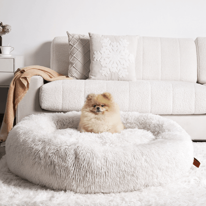 Fluffy Angstreducerende Donut Hundeseng til Alle Hunde