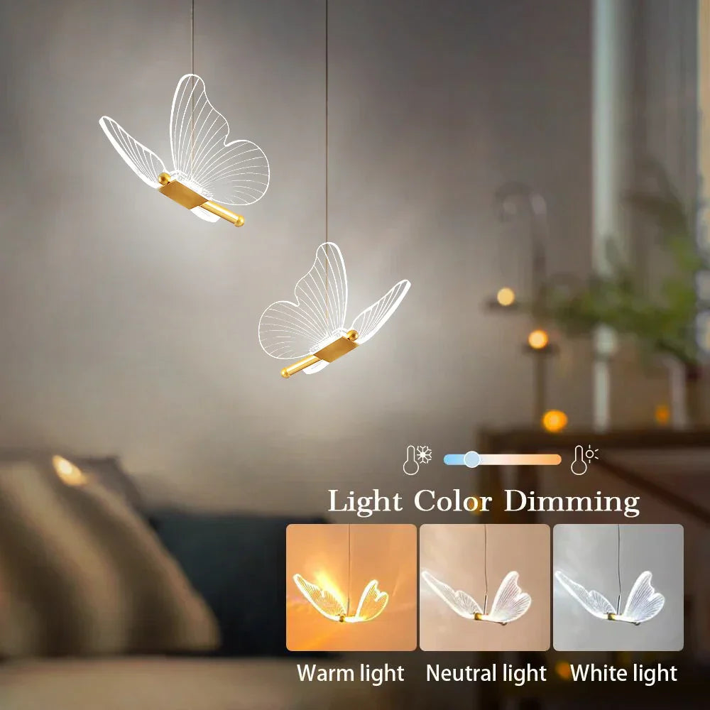 FlutterGlow - LED Sommerfugl Pendel Lys