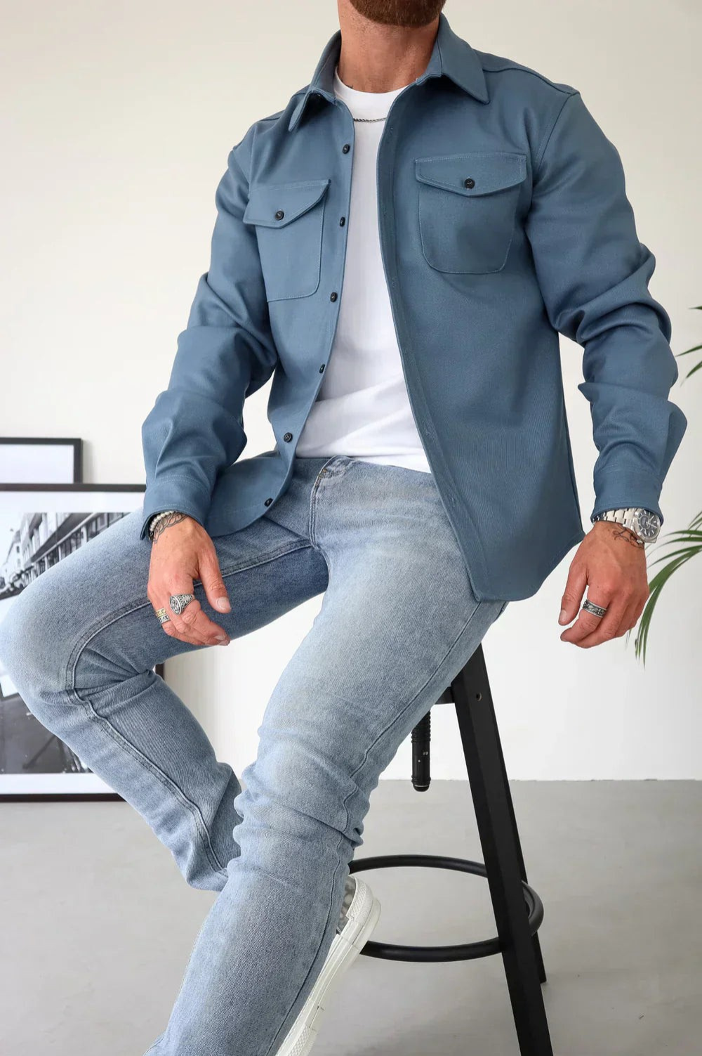 Folke | Herre Skjortejakke med Knapper - Image 2