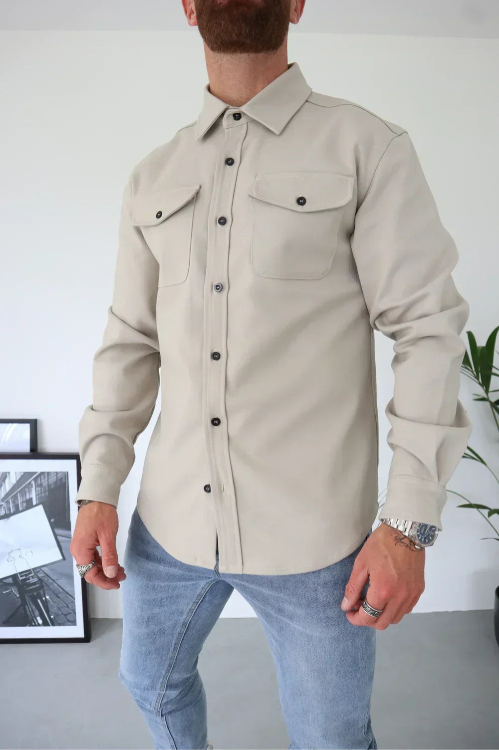 Folke | Herre Skjortejakke med Knapper - Image 3
