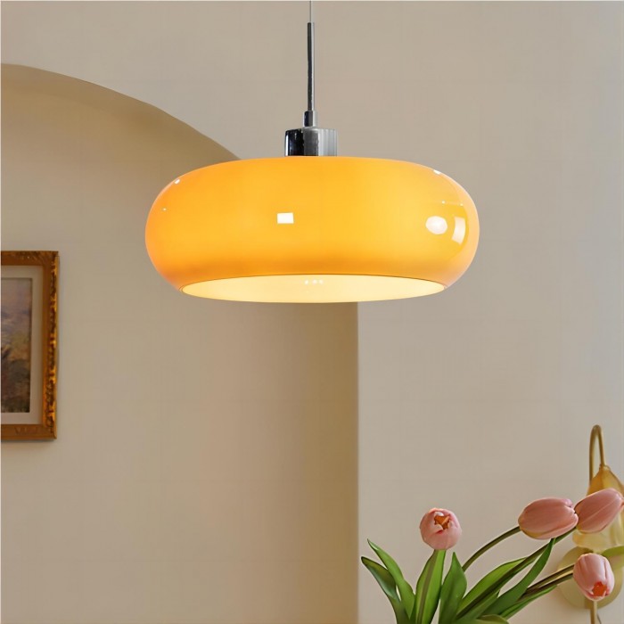 FormaGlow | Vintage Bauhaus Pendellampe med Formet Glas Skærm