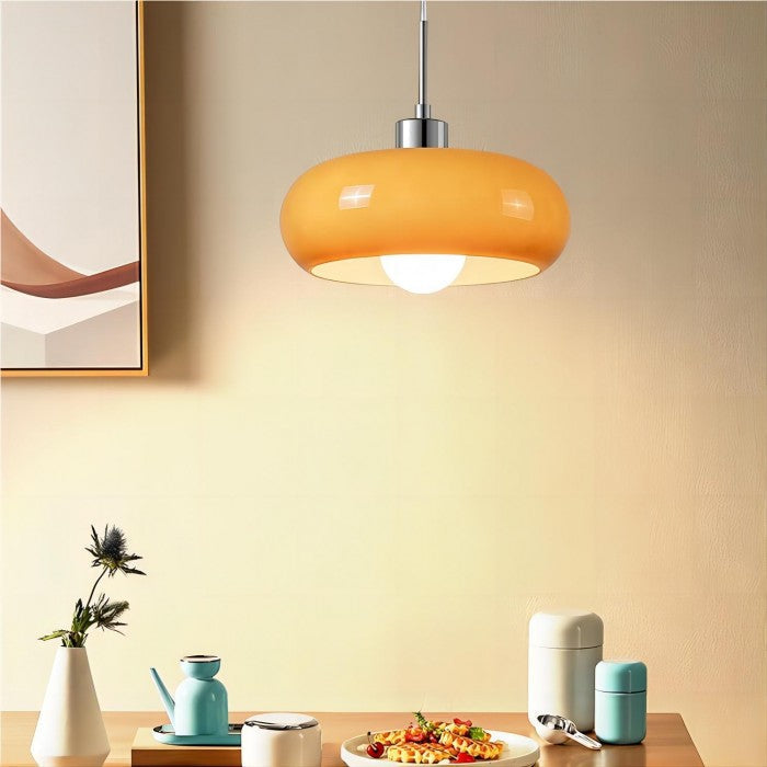 FormaGlow | Vintage Bauhaus Pendellampe med Formet Glas Skærm