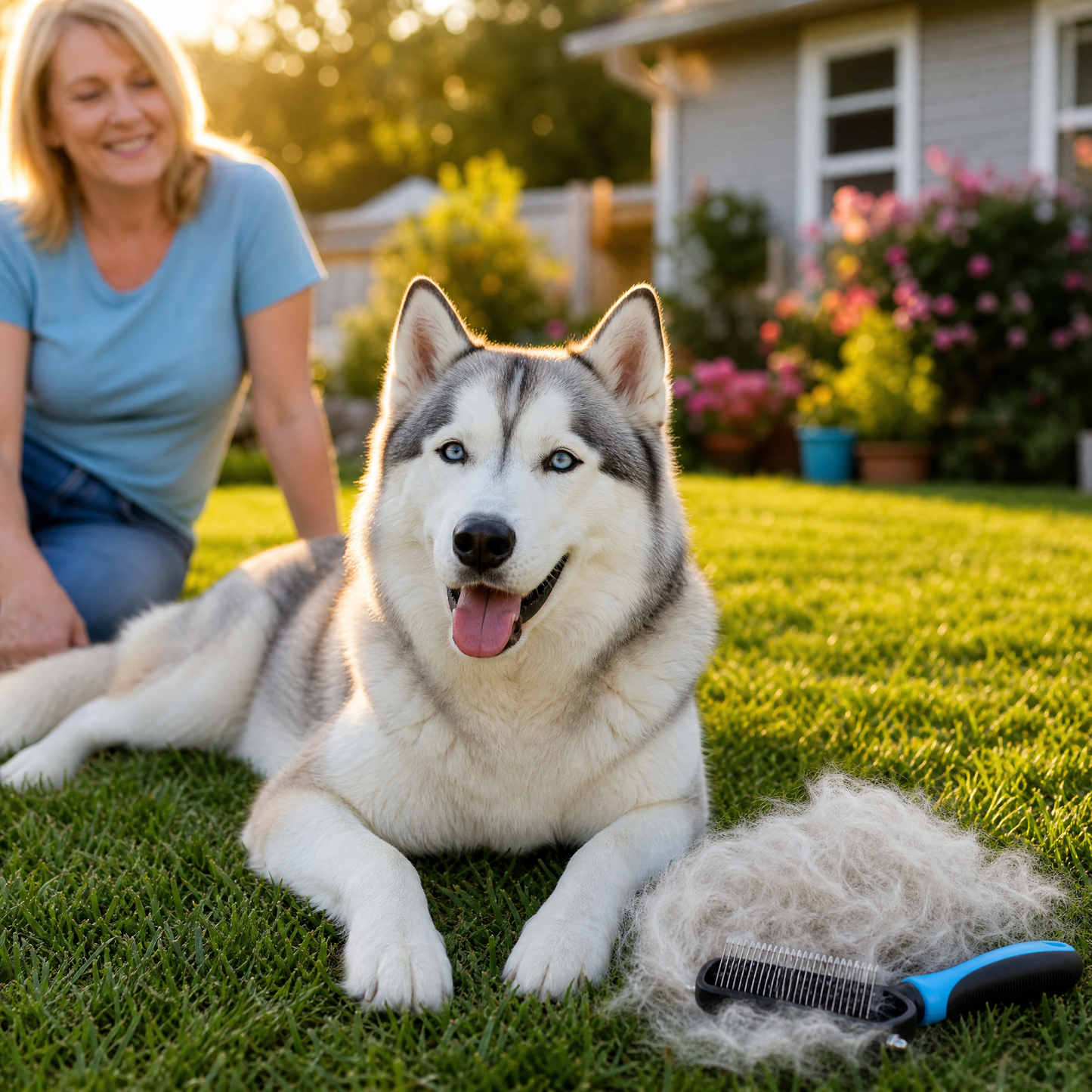 Furmela™ – Dobbelt-Sidet Uldbørste til Fældende Hunde