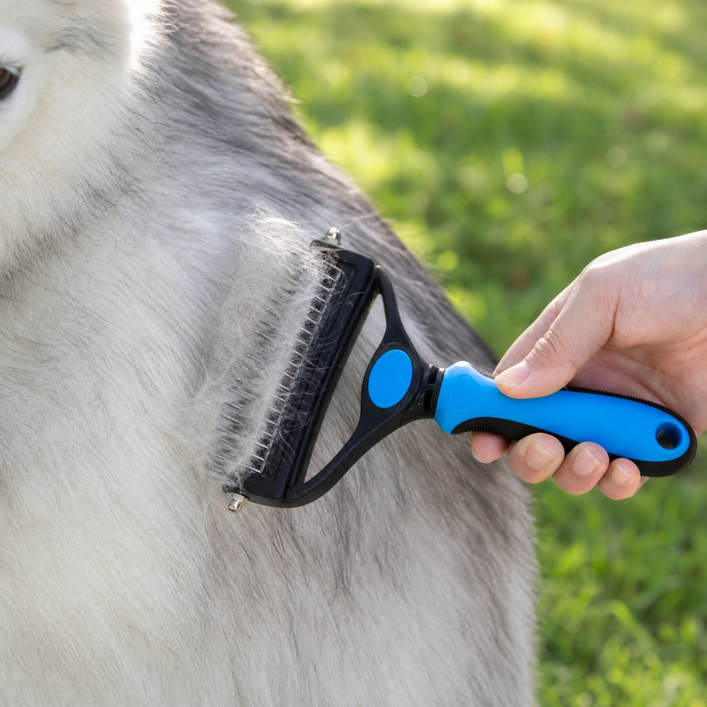 Furmela™ – Dobbelt-Sidet Uldbørste til Fældende Hunde