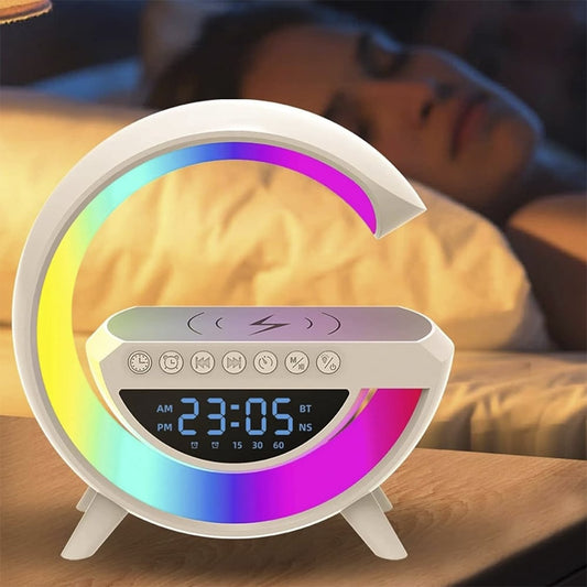G-lys - Trådløs oplader med Bluetooth-højttaler og RGB-lampe