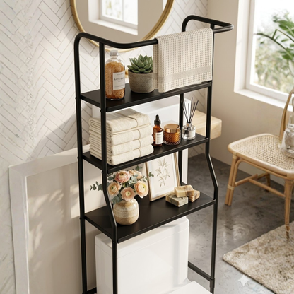 GlideHold® Badeværelseshylde: Stilfuld Minimalistisk 3-Tiers Badeværelseshylde