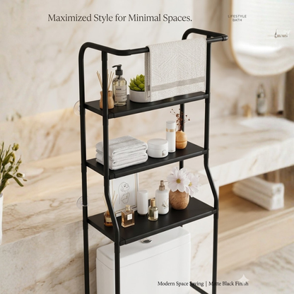 GlideHold® Badeværelseshylde: Stilfuld Minimalistisk 3-Tiers Badeværelseshylde