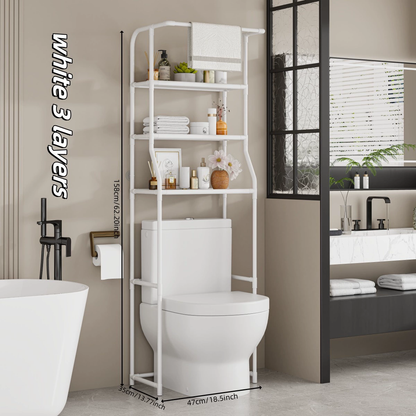 GlideHold® Badeværelseshylde: Stilfuld Minimalistisk 3-Tiers Badeværelseshylde