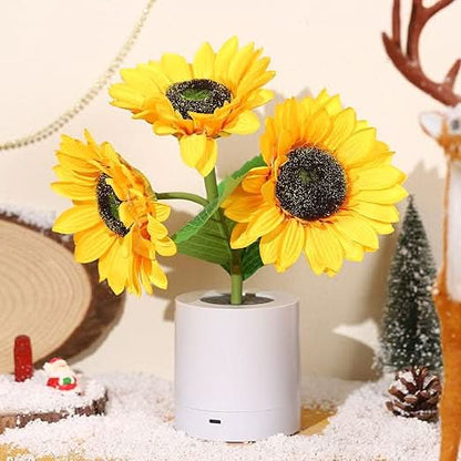 Glitrende Solsikke LED Bordlampe