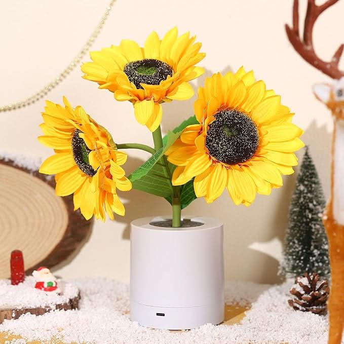 Glitrende Solsikke LED Bordlampe