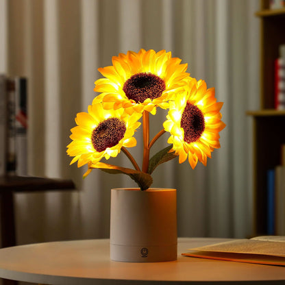 Glitrende Solsikke LED Bordlampe