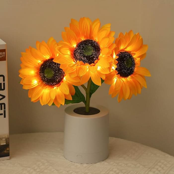 Glitrende Solsikke LED Bordlampe
