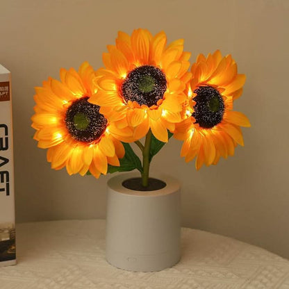 Glitrende Solsikke LED Bordlampe