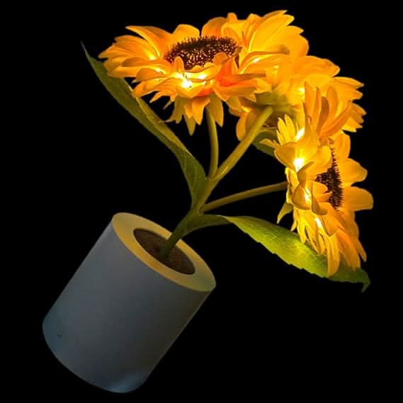 Glitrende Solsikke LED Bordlampe
