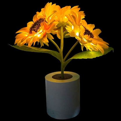 Glitrende Solsikke LED Bordlampe