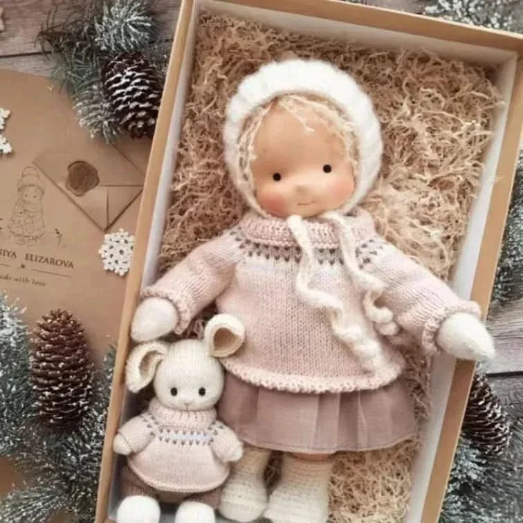 Håndlavet Bomulds Plush Dukke – Waldorf Stil Elise Legetøj