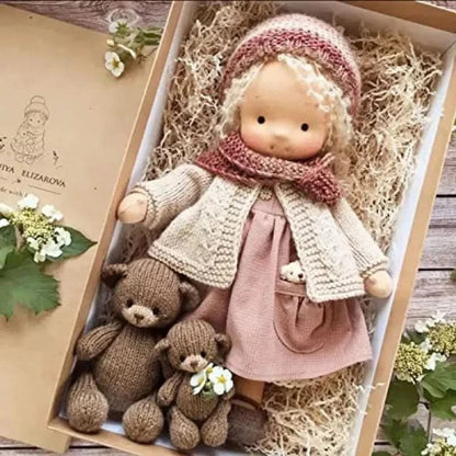 Håndlavet Bomulds Plush Dukke – Waldorf Stil Elise Legetøj