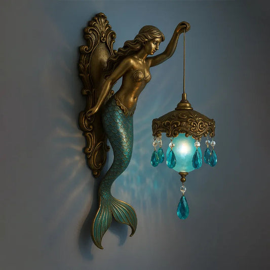 Håndlavet Væglampe med Blødt LED Lys – Fancy Spirituelt Tema – Trådløs Sconce