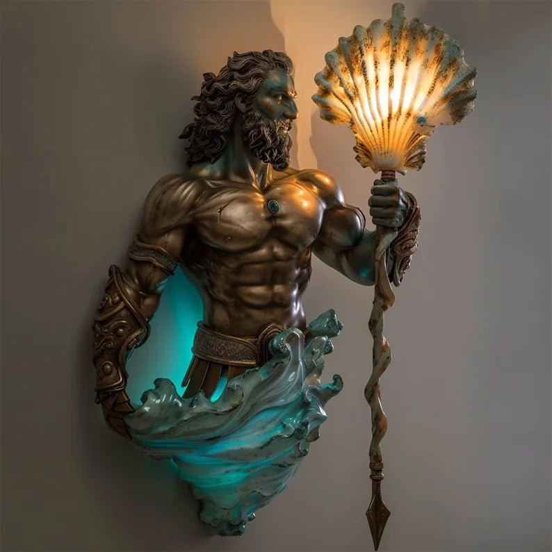 Håndlavet Væglampe med Blødt LED Lys – Fancy Spirituelt Tema – Trådløs Sconce