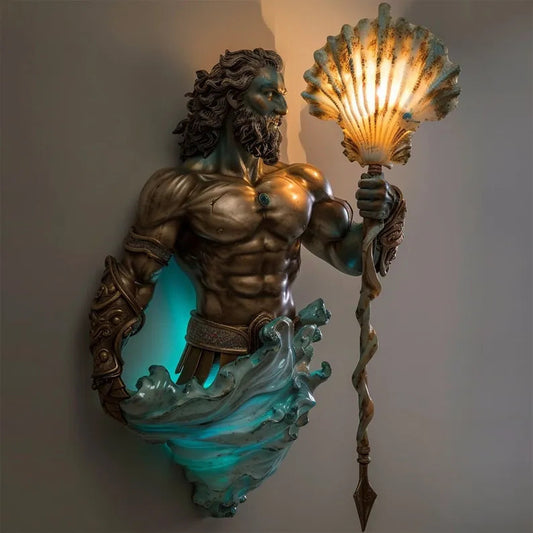 Håndlavet Væglampe med Blødt LED Lys – Fancy Spirituelt Tema – Trådløs Sconce