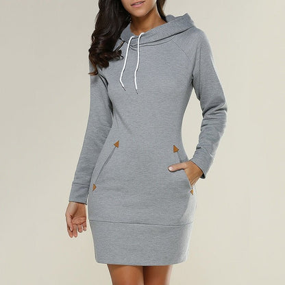 Solène | Robe Mini à Capuche et Cordon de Serrage Femme - Image 5