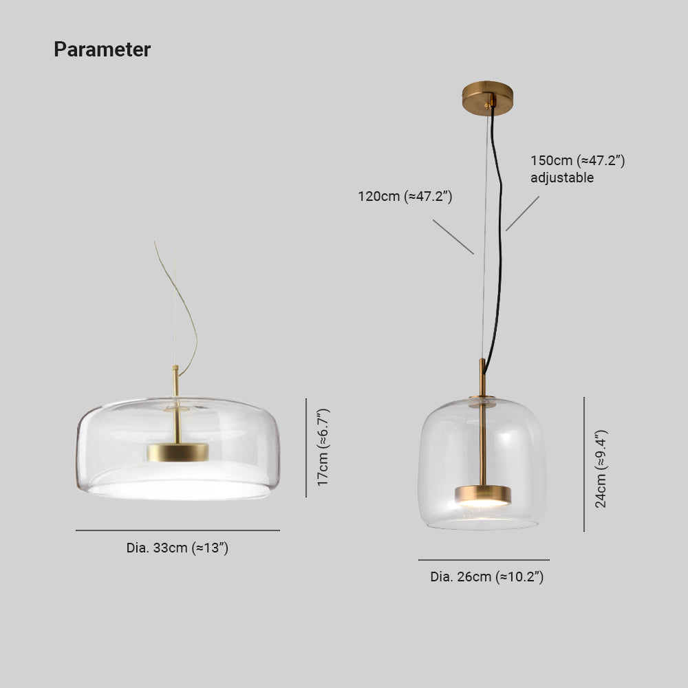 Hailie Retro LED Pendellamper Guld Amber Metal Glas Soveværelse