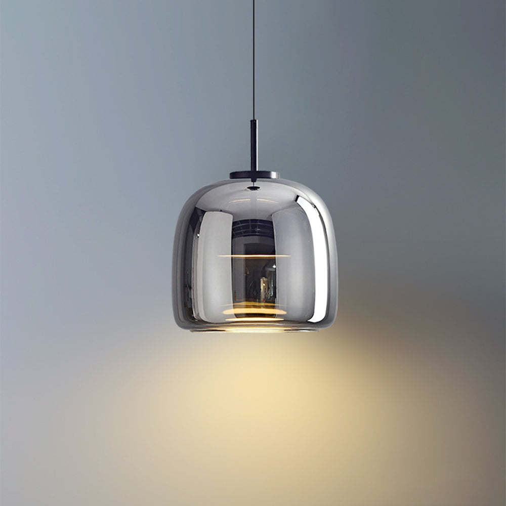 Hailie Retro LED Pendellamper Guld Amber Metal Glas Soveværelse