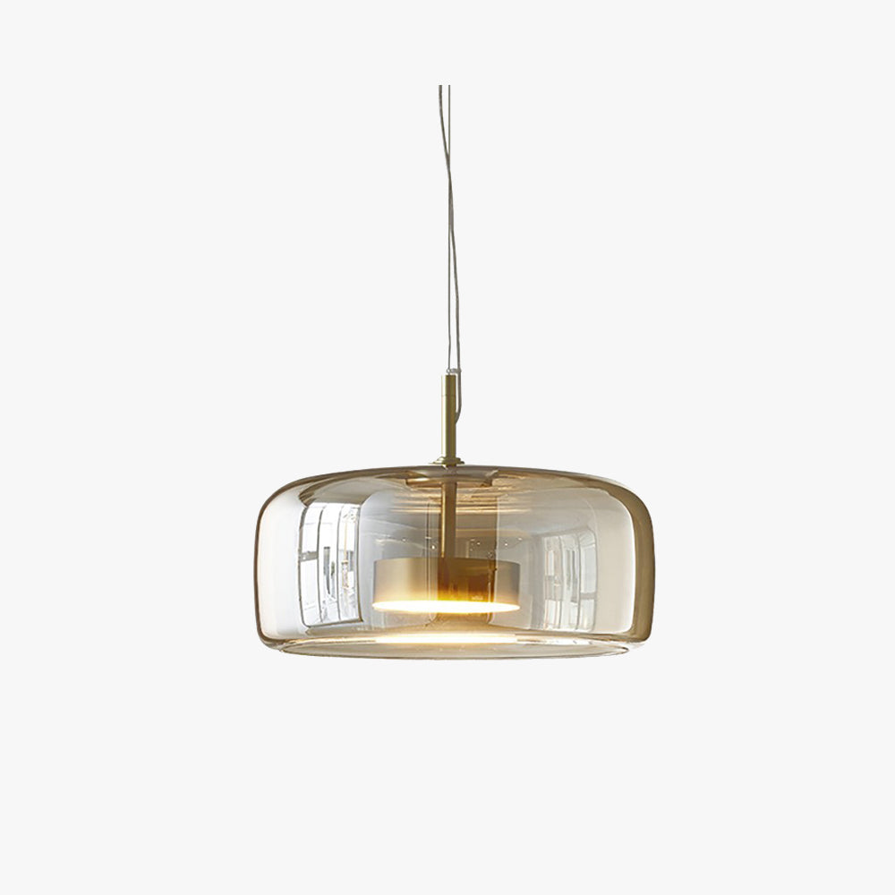 Hailie Retro LED Pendellamper Guld Amber Metal Glas Soveværelse