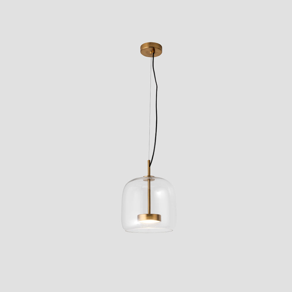 Hailie Retro LED Pendellamper Guld Amber Metal Glas Soveværelse
