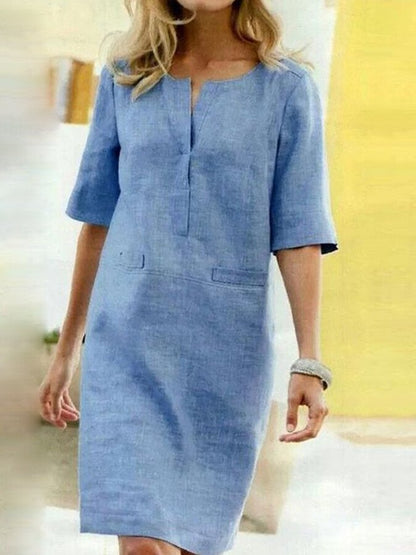 Image of Hanka | Dame Albueærme Casual Midi Kjole