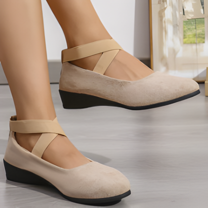 Happy™ Ballerina Sko: Kvinders Criss-Cross Lukkede Lavhælede Ballerina Sko