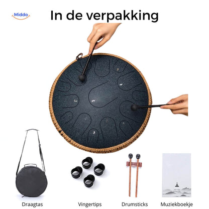 Harmonii KlankOase™ Stål Tunge Tromme – Magisk Lydskål Lyd til Fred, Meditation & Kreativ Udfoldelse