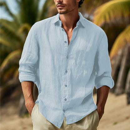 Bilal | Chemise à manches longues en lin pour hommes - Image 3