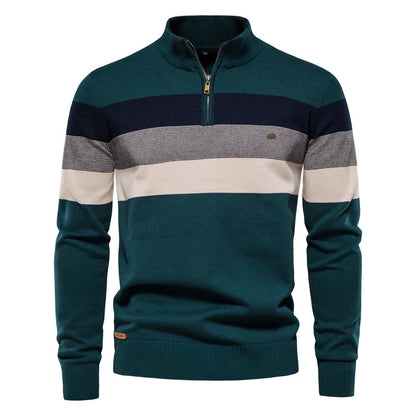 Erwan | Pull rayé à demi-zip pour homme - Image 2