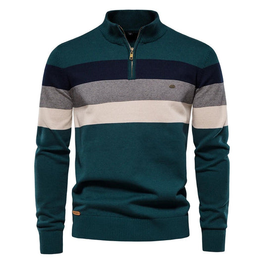 Erwan | Pull rayé à demi-zip pour homme - Image 2
