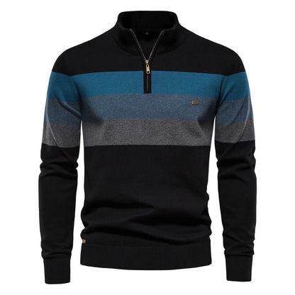Erwan | Pull rayé à demi-zip pour homme - Image 1