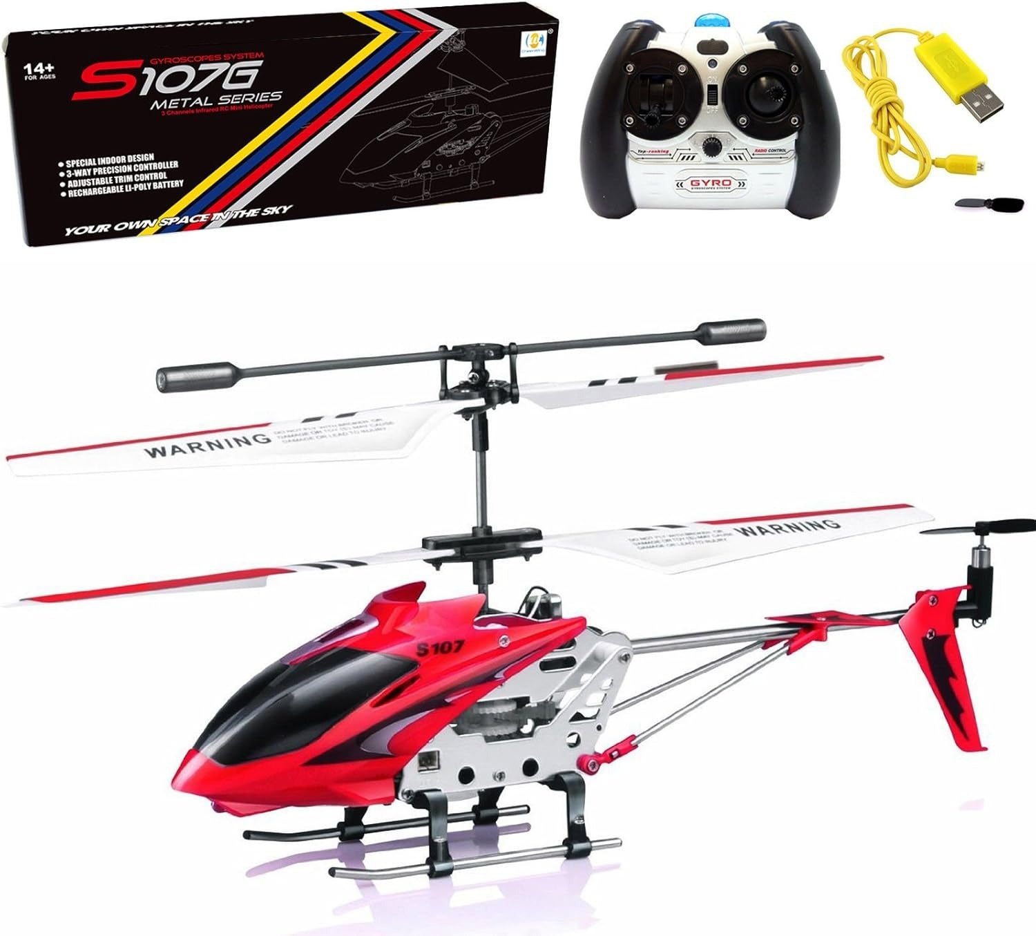 Hercules Ubrudelig Mini RC Helikopter med Gyro - Rød