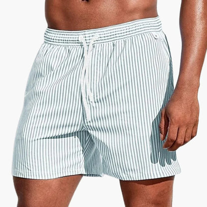Herre Board Shorts med Striber og Elastisk Talje