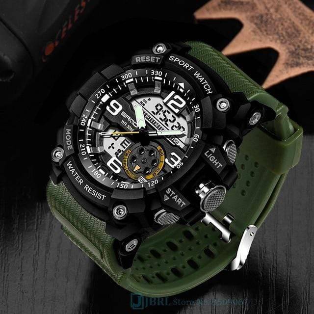 Herres Holdbare Udendørs Sport Dual Display Ur