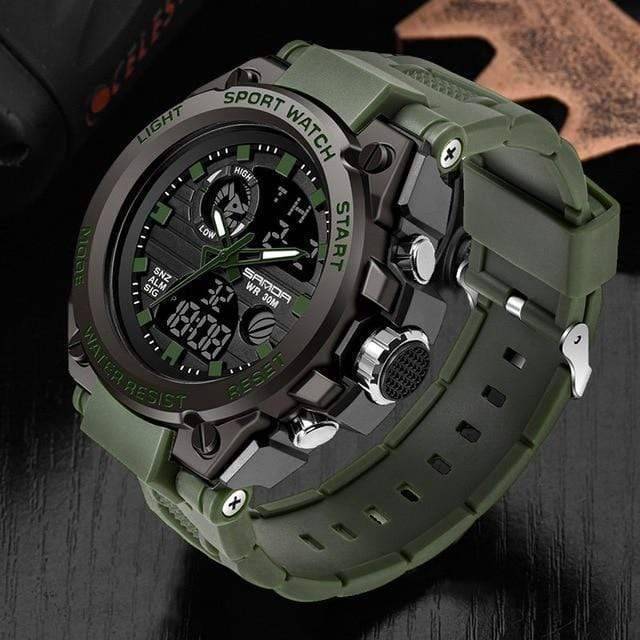 Herres Holdbare Udendørs Sport Dual Display Ur
