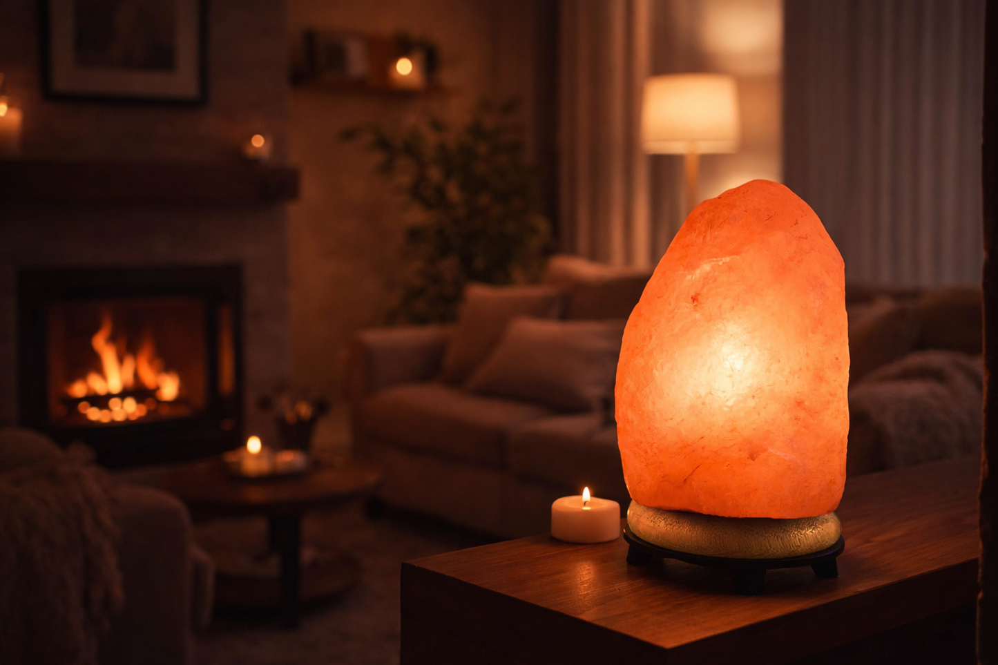 Himalaya Saltlampe – Lys, Ro og Naturlig Atmosfære (2 Størrelser)