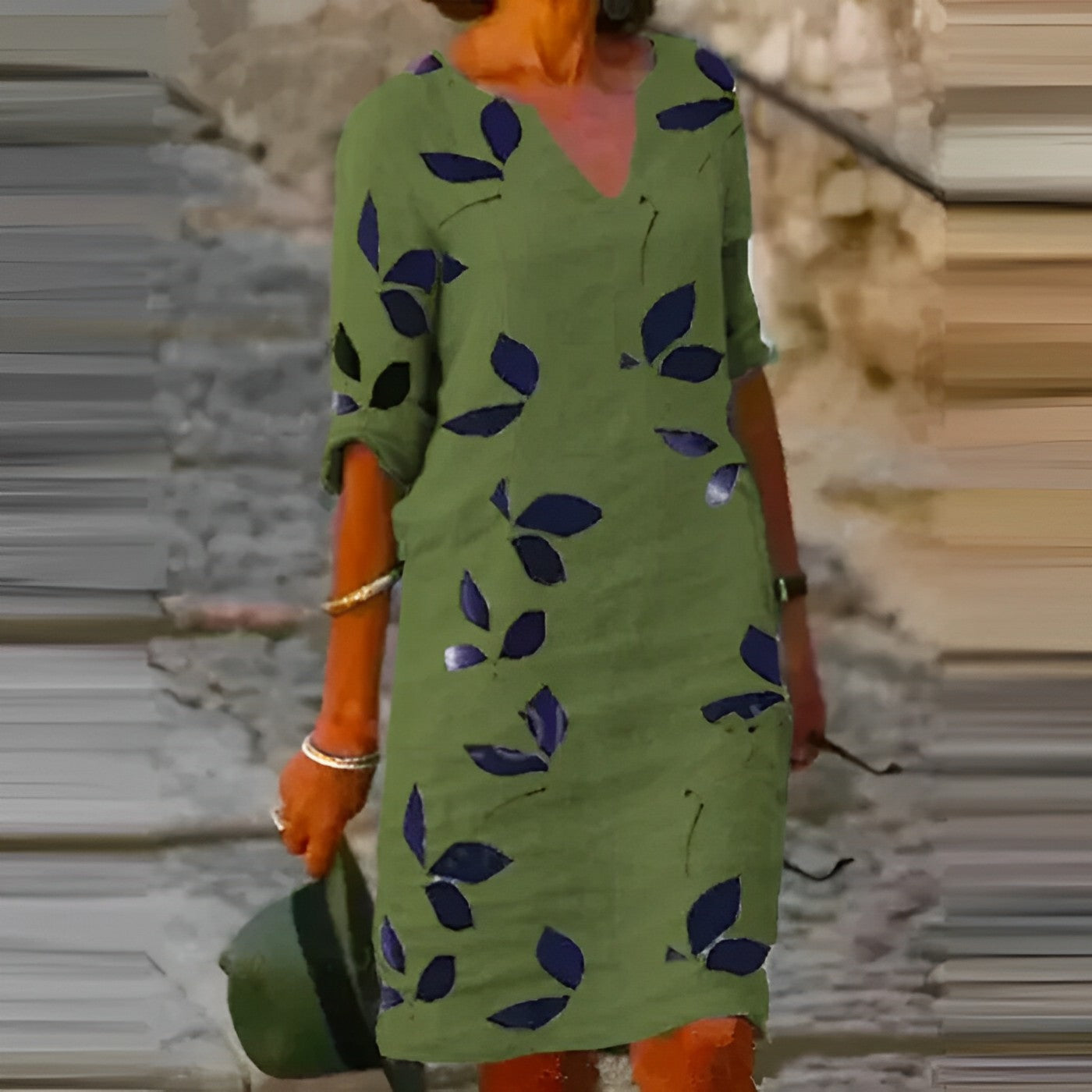 Image of Hjørdis | Dame V-Hals Midi Kjole
