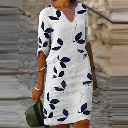 Image of Hjørdis | Dame V-Hals Midi Kjole