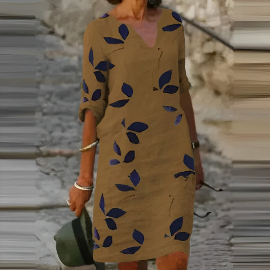 Image of Hjørdis | Dame V-Hals Midi Kjole