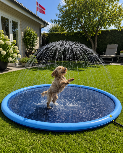 Hundepool med Vand Sprinkler (tilgængelig i størrelser til store og små hunde)