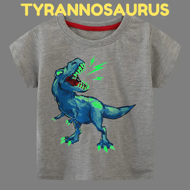 Icone™ DinoShirt: Børns T-shirt der Lyser i Mørket