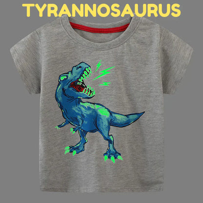 Icone™ DinoShirt: Børns T-shirt der Lyser i Mørket