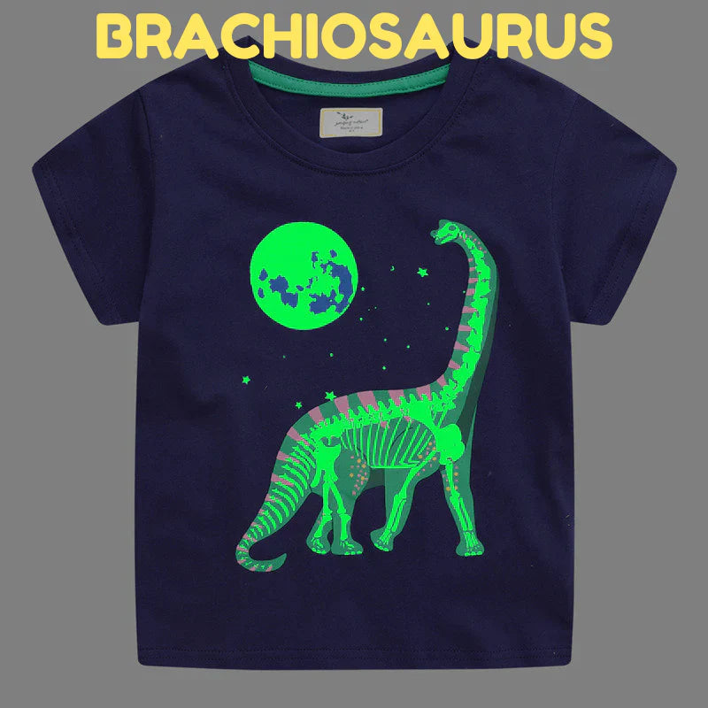 Icone™ DinoShirt: Børns T-shirt der Lyser i Mørket