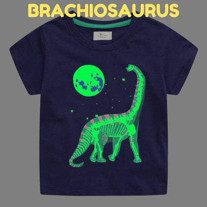 Icone™ DinoShirt: Børns T-shirt der Lyser i Mørket