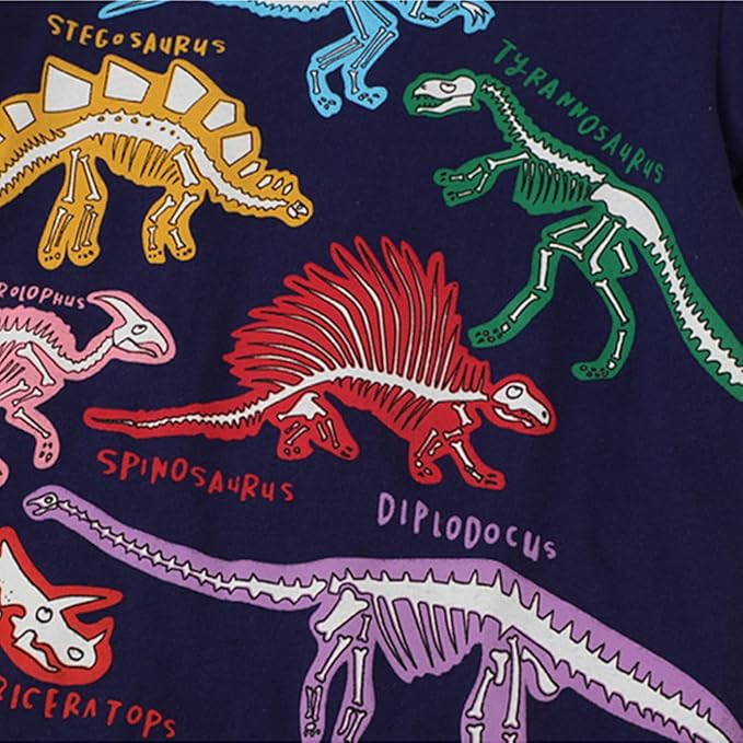 Icone™ DinoShirt: Børns T-shirt der Lyser i Mørket